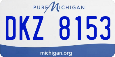 MI license plate DKZ8153