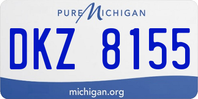 MI license plate DKZ8155