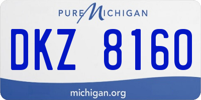 MI license plate DKZ8160