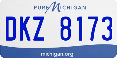 MI license plate DKZ8173