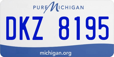 MI license plate DKZ8195