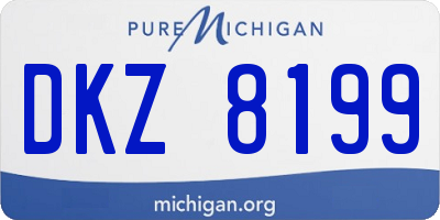 MI license plate DKZ8199