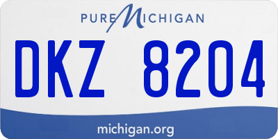 MI license plate DKZ8204