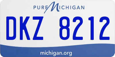 MI license plate DKZ8212