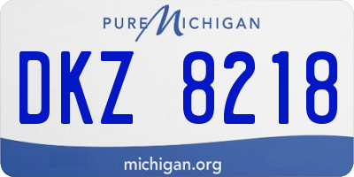 MI license plate DKZ8218