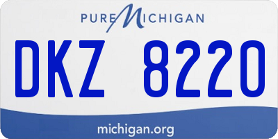 MI license plate DKZ8220