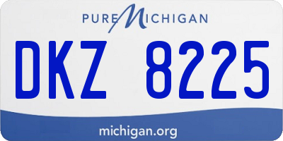 MI license plate DKZ8225