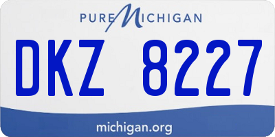 MI license plate DKZ8227