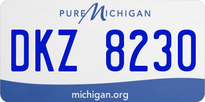 MI license plate DKZ8230