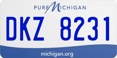 MI license plate DKZ8231