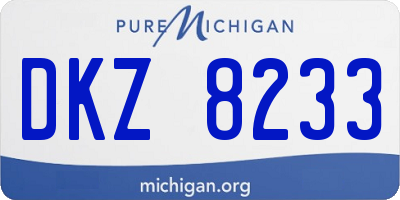 MI license plate DKZ8233