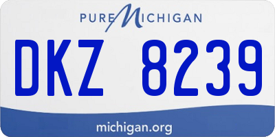 MI license plate DKZ8239