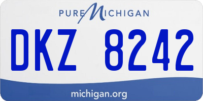 MI license plate DKZ8242