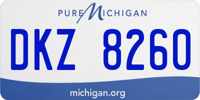 MI license plate DKZ8260