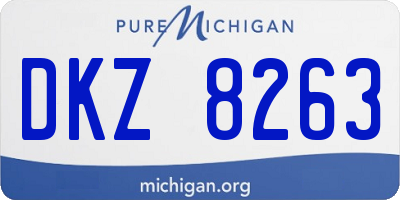 MI license plate DKZ8263