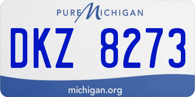 MI license plate DKZ8273