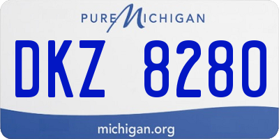 MI license plate DKZ8280