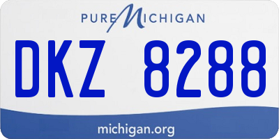 MI license plate DKZ8288
