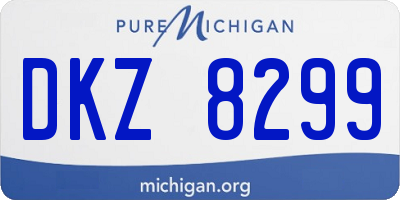 MI license plate DKZ8299