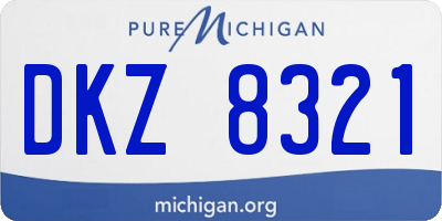 MI license plate DKZ8321