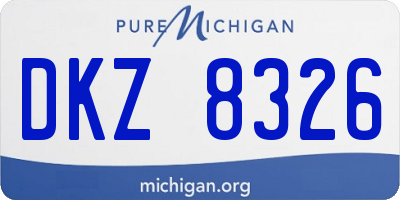 MI license plate DKZ8326