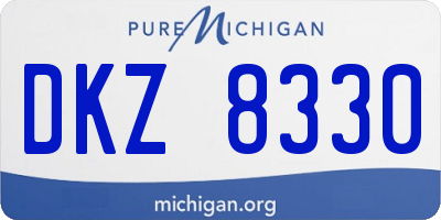 MI license plate DKZ8330