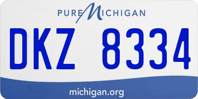 MI license plate DKZ8334