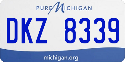 MI license plate DKZ8339