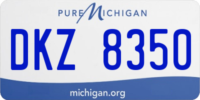 MI license plate DKZ8350
