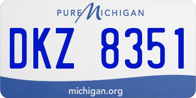 MI license plate DKZ8351