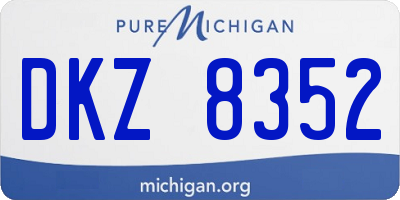 MI license plate DKZ8352