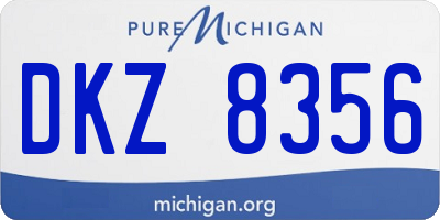 MI license plate DKZ8356