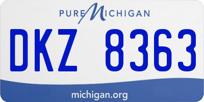 MI license plate DKZ8363