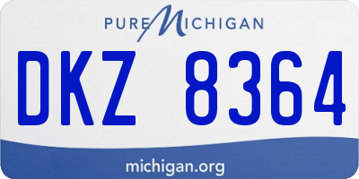 MI license plate DKZ8364