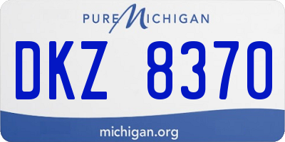 MI license plate DKZ8370