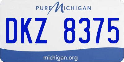 MI license plate DKZ8375