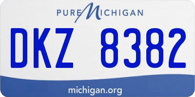 MI license plate DKZ8382