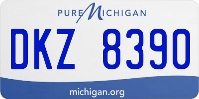 MI license plate DKZ8390