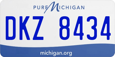 MI license plate DKZ8434