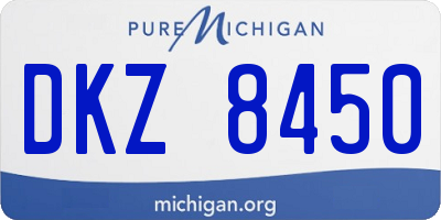MI license plate DKZ8450