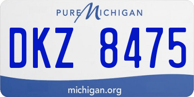 MI license plate DKZ8475