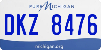 MI license plate DKZ8476