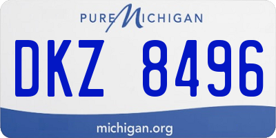 MI license plate DKZ8496