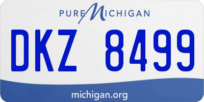 MI license plate DKZ8499
