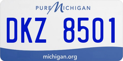 MI license plate DKZ8501
