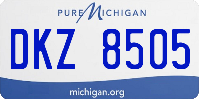 MI license plate DKZ8505