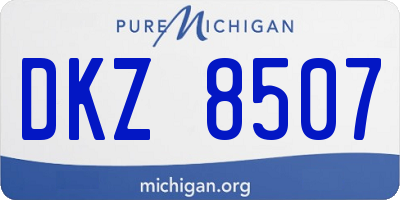MI license plate DKZ8507