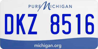 MI license plate DKZ8516