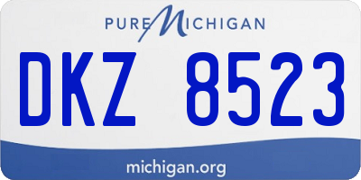 MI license plate DKZ8523