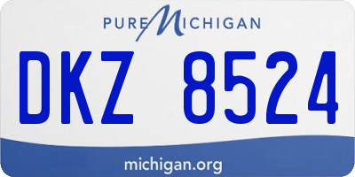 MI license plate DKZ8524